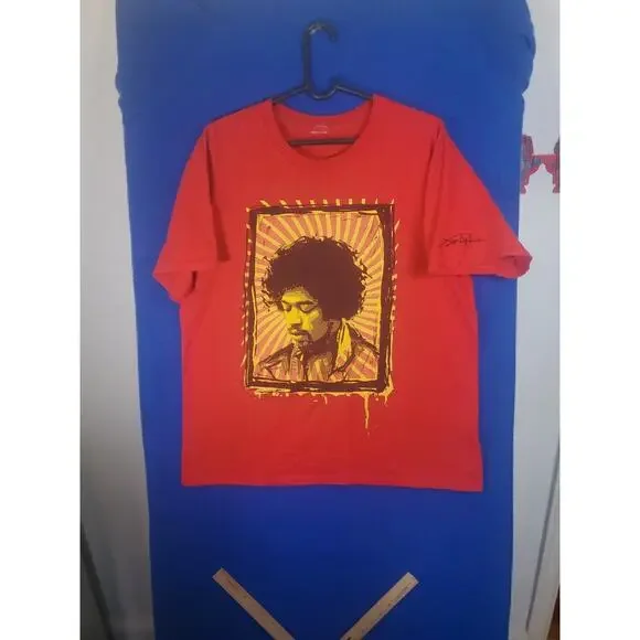Vintage 2004 Jimi Hendrix T Shirt XL Red Hendrix Rock Men's Size XL - Picture 13 of 16